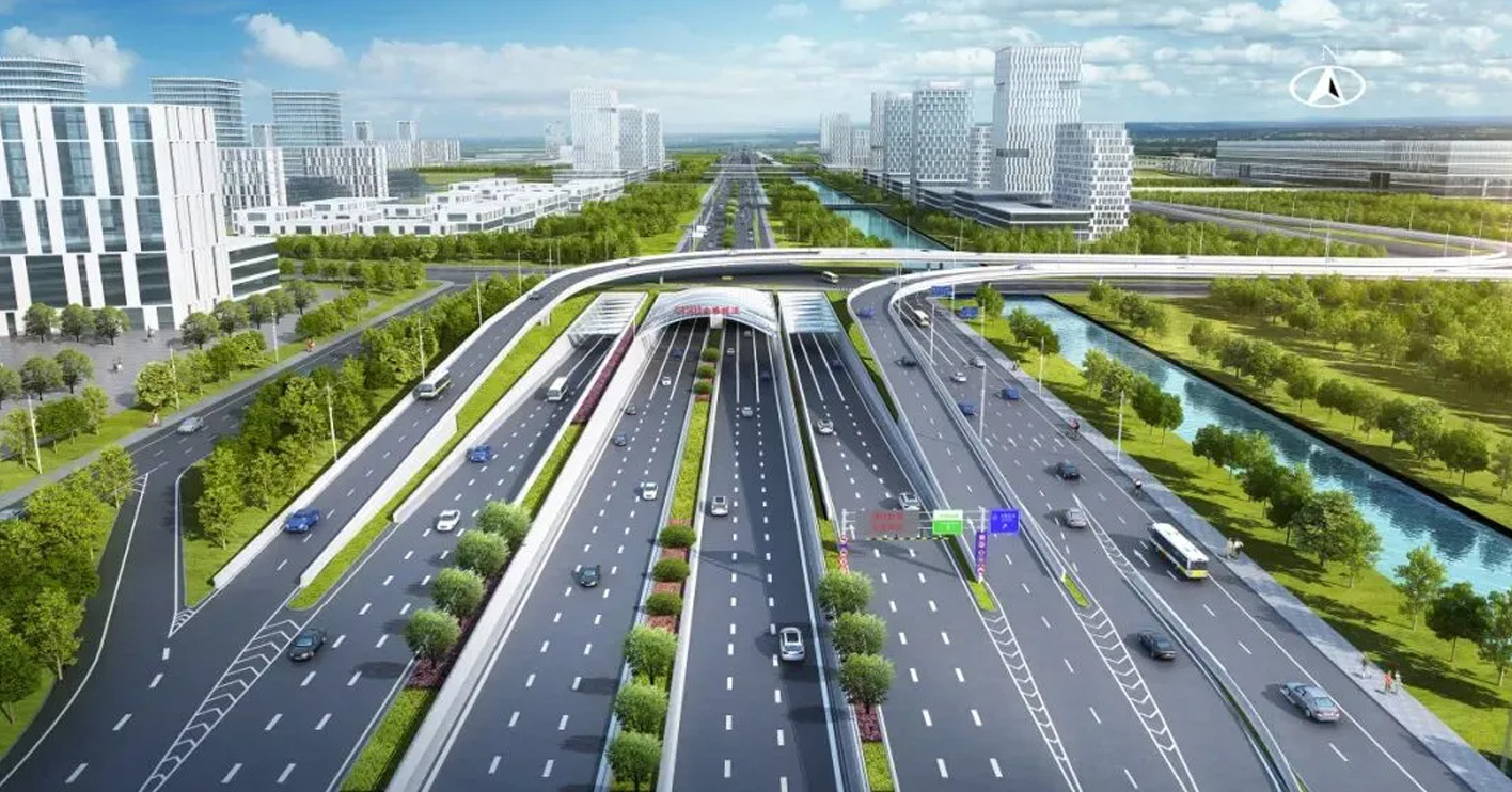 新春冲刺迎贯通! 上海东方枢纽配套项目高速公路隧道结构完工